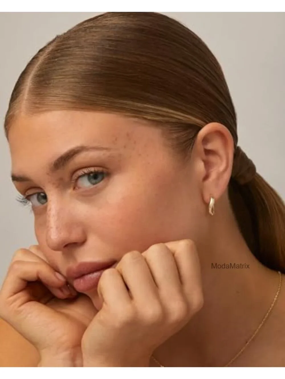 14K Gold Plated 925 Sterling Silver Posts Wavy Huggie Hoops Earrings
